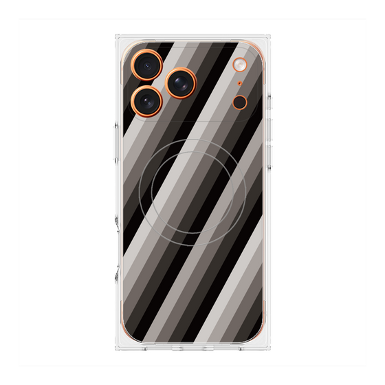 Premium Square Case with MagSafe［ Middle Stripe - Black ］