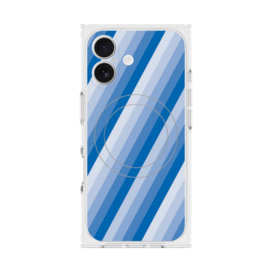 Premium Square Case with MagSafe［ Middle Stripe - Blue ］