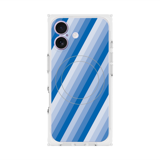 Premium Square Case with MagSafe［ Middle Stripe - Blue ］