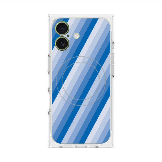 Premium Square Case with MagSafe［ Middle Stripe - Blue ］