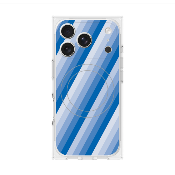 Premium Square Case with MagSafe［ Middle Stripe - Blue ］