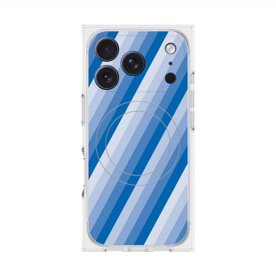 Premium Square Case with MagSafe［ Middle Stripe - Blue ］