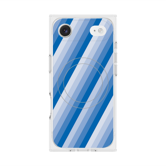 Premium Square Case with MagSafe［ Middle Stripe - Blue ］