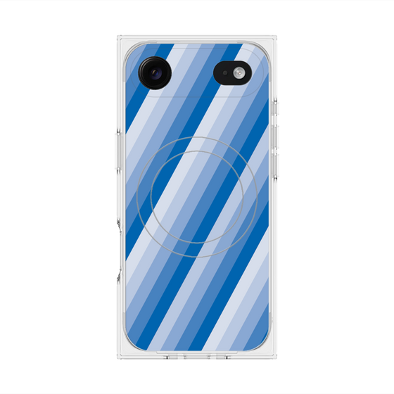 Premium Square Case with MagSafe［ Middle Stripe - Blue ］