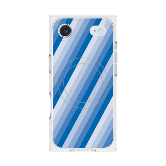 Premium Square Case with MagSafe［ Middle Stripe - Blue ］