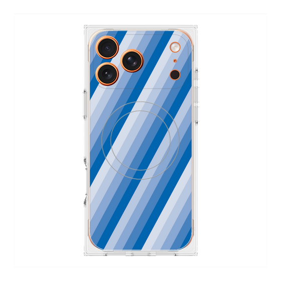 Premium Square Case with MagSafe［ Middle Stripe - Blue ］