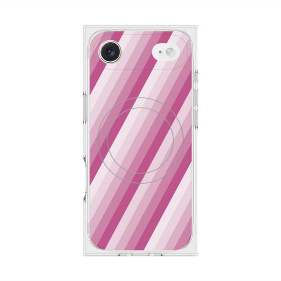 Premium Square Case with MagSafe［ Middle Stripe - Pink ］