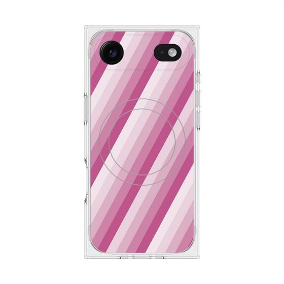 Premium Square Case with MagSafe［ Middle Stripe - Pink ］
