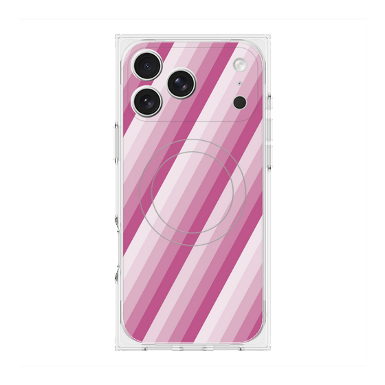 Premium Square Case with MagSafe［ Middle Stripe - Pink ］
