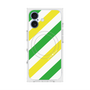 Premium Square Case with MagSafe［ Big Stripe - Green × Yellow ］