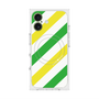 Premium Square Case with MagSafe［ Big Stripe - Green × Yellow ］