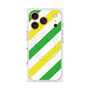 Premium Square Case with MagSafe［ Big Stripe - Green × Yellow ］