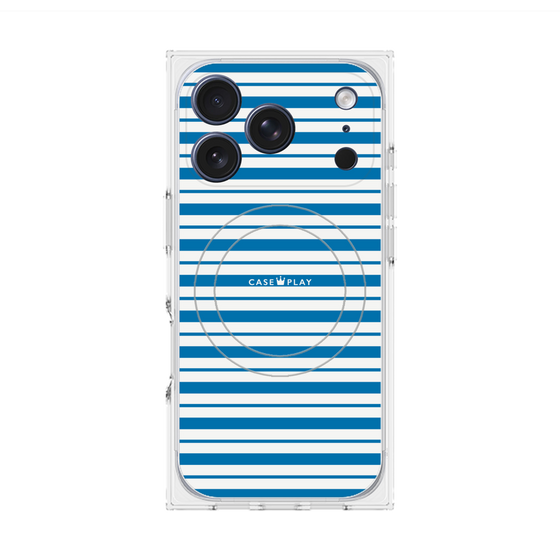 Premium Square Case with MagSafe［ Small Border - Blue ］