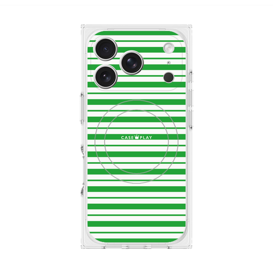 Premium Square Case with MagSafe［ Small Border - Green ］