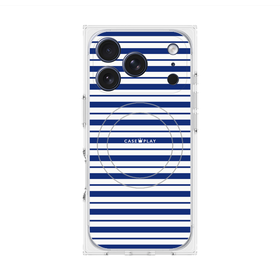 Premium Square Case with MagSafe［ Small Border - Navy ］