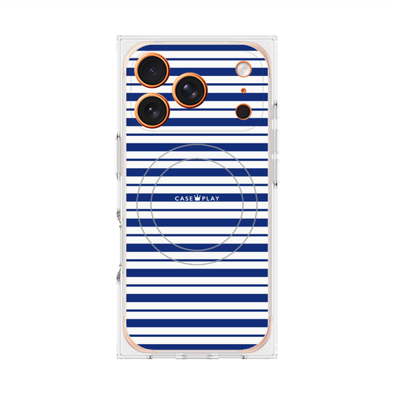 Premium Square Case with MagSafe［ Small Border - Navy ］