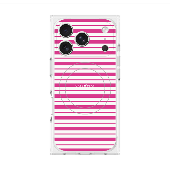 Premium Square Case with MagSafe［ Small Border - Pink ］