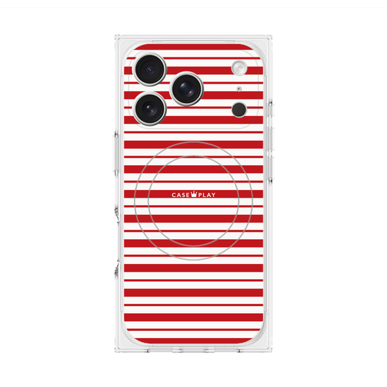 Premium Square Case with MagSafe［ Small Border - Red ］