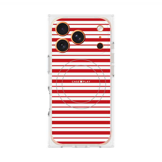 Premium Square Case with MagSafe［ Small Border - Red ］