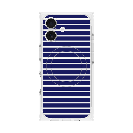 Premium Square Case with MagSafe［ Middle Border - Blue ］