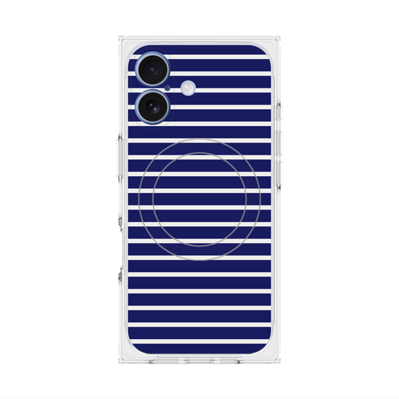 Premium Square Case with MagSafe［ Middle Border - Blue ］