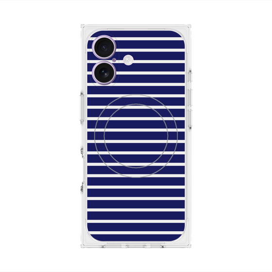 Premium Square Case with MagSafe［ Middle Border - Blue ］