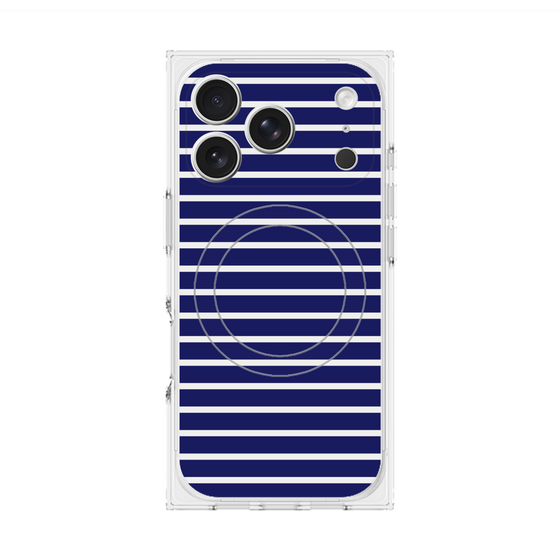 Premium Square Case with MagSafe［ Middle Border - Blue ］