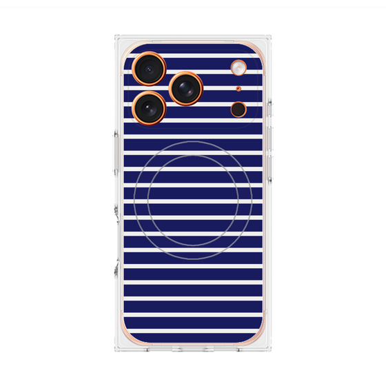 Premium Square Case with MagSafe［ Middle Border - Blue ］