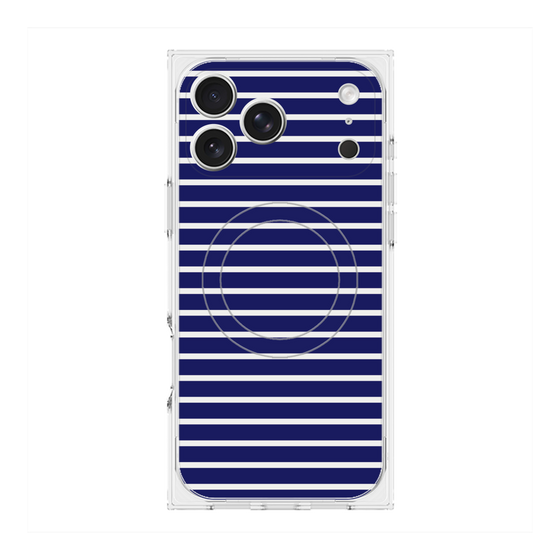 Premium Square Case with MagSafe［ Middle Border - Blue ］