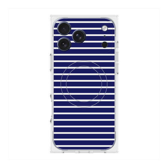 Premium Square Case with MagSafe［ Middle Border - Blue ］