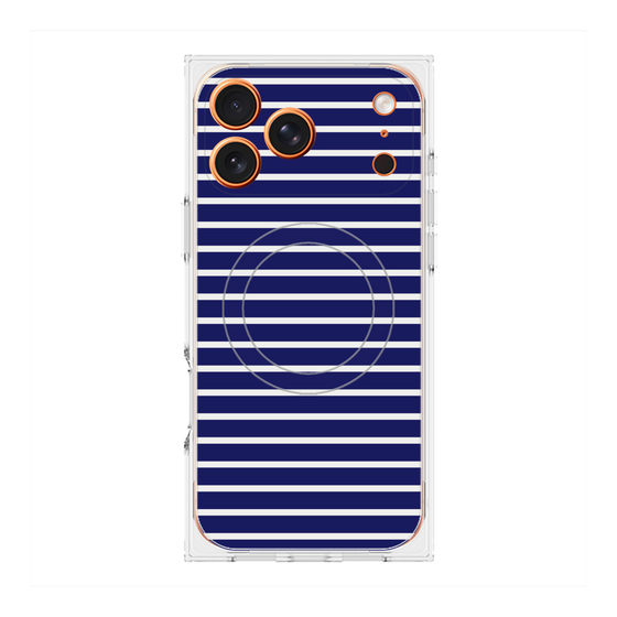 Premium Square Case with MagSafe［ Middle Border - Blue ］