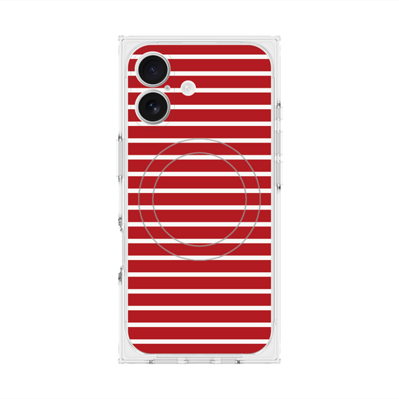 Premium Square Case with MagSafe［ Middle Border - Red ］