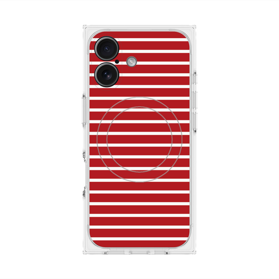 Premium Square Case with MagSafe［ Middle Border - Red ］