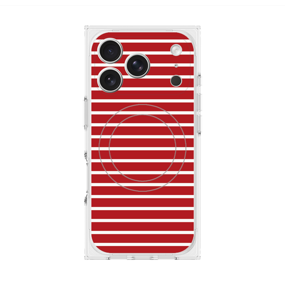 Premium Square Case with MagSafe［ Middle Border - Red ］