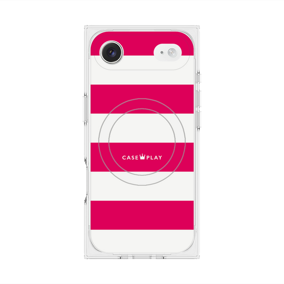 Premium Square Case with MagSafe［ Big Border - Pink ］