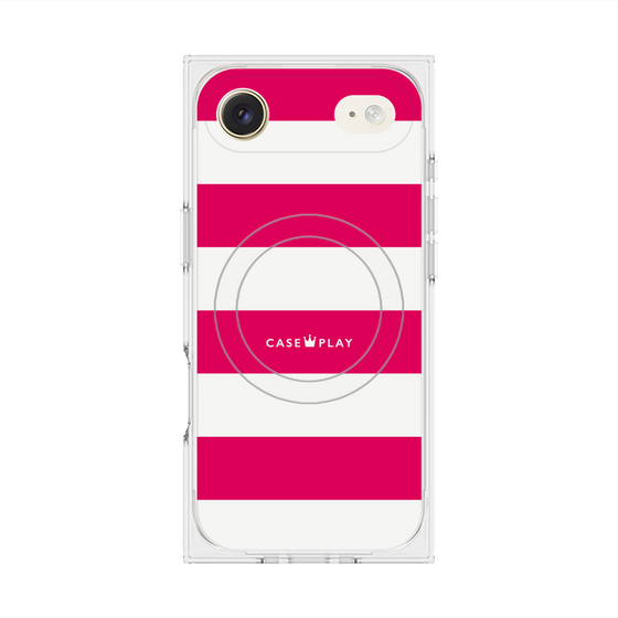 Premium Square Case with MagSafe［ Big Border - Pink ］