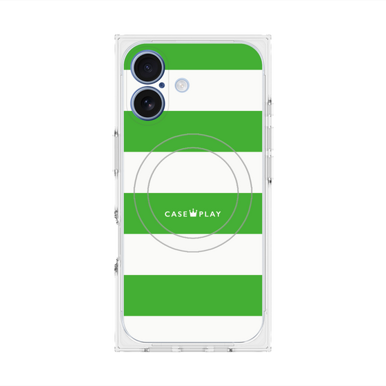 Premium Square Case with MagSafe［ Big Border - Green ］