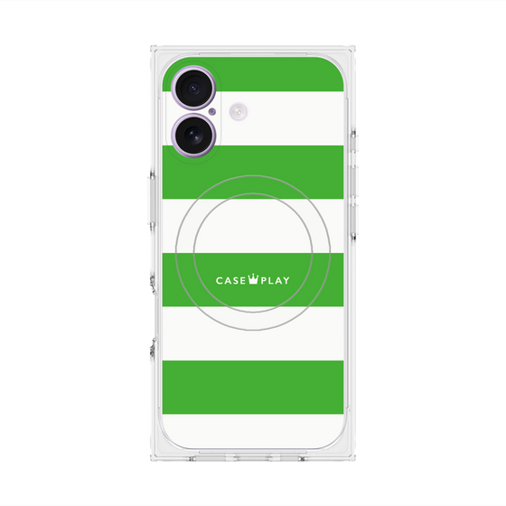 Premium Square Case with MagSafe［ Big Border - Green ］