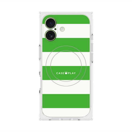 Premium Square Case with MagSafe［ Big Border - Green ］