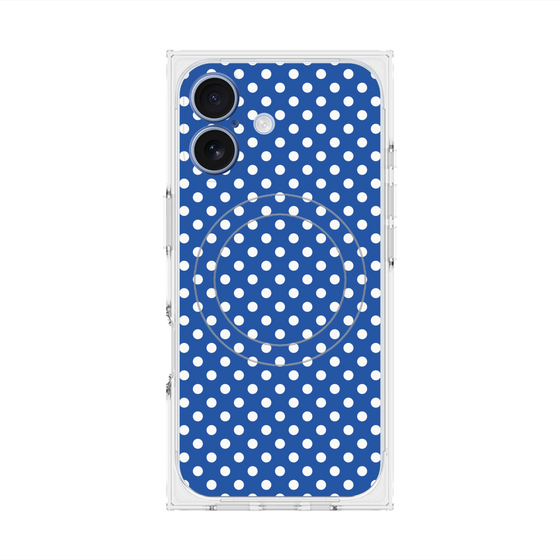 Premium Square Case with MagSafe［ Small Dot - Blue ］