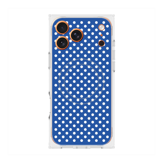 Premium Square Case with MagSafe［ Small Dot - Blue ］