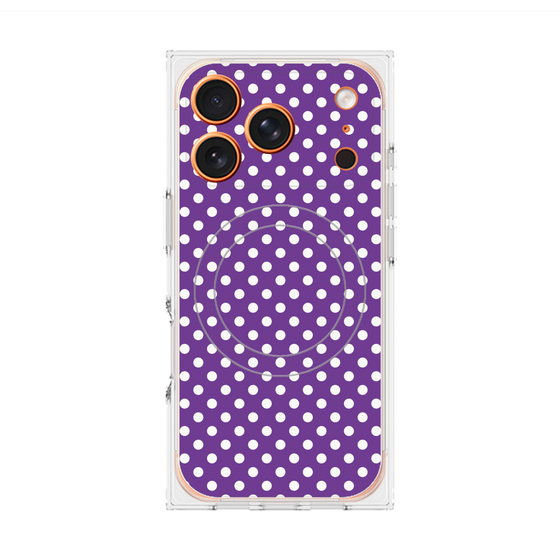 Premium Square Case with MagSafe［ Small Dot - Purple ］
