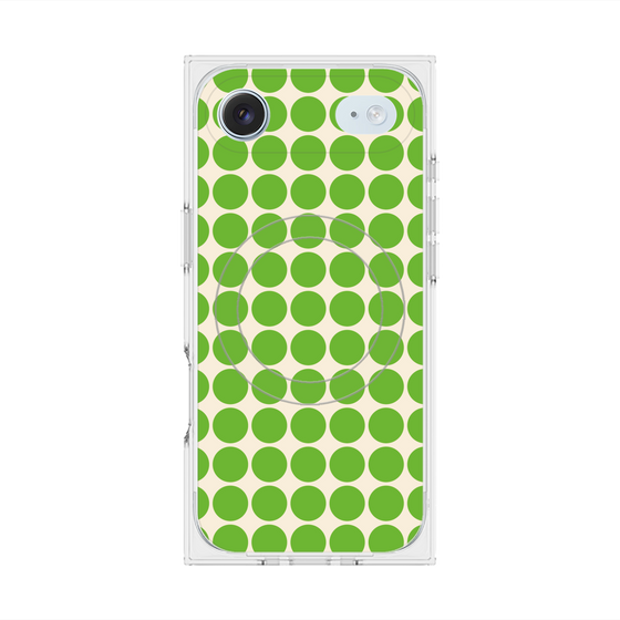Premium Square Case with MagSafe［ Big Dot - Green ］