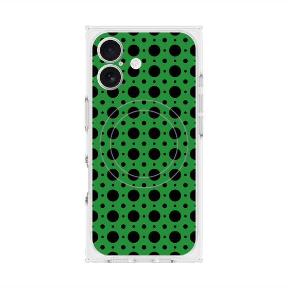 Premium Square Case with MagSafe［ Shower Dot - Green ］