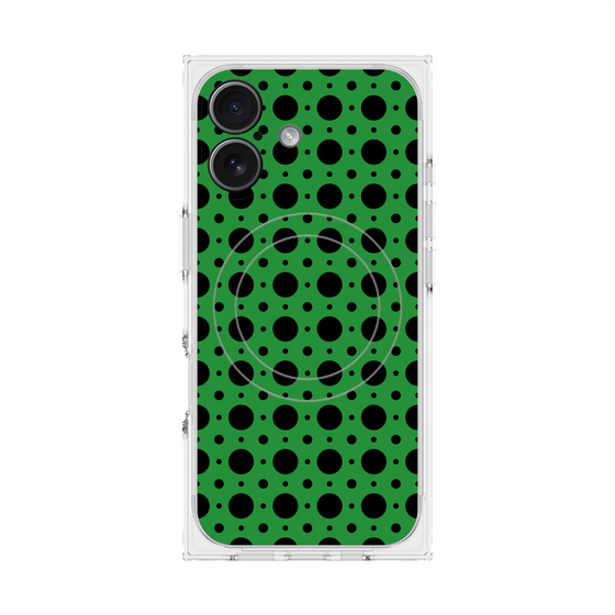 Premium Square Case with MagSafe［ Shower Dot - Green ］