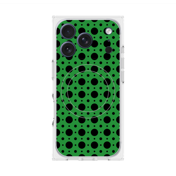 Premium Square Case with MagSafe［ Shower Dot - Green ］