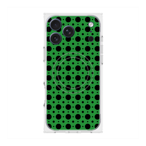 Premium Square Case with MagSafe［ Shower Dot - Green ］