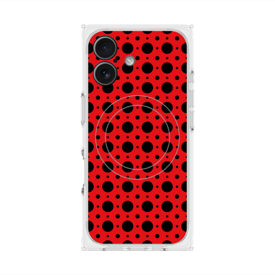 Premium Square Case with MagSafe［ Shower Dot - Red ］