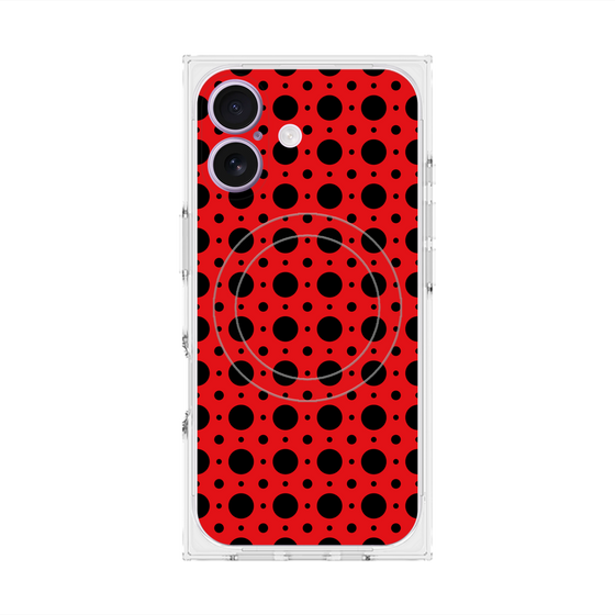 Premium Square Case with MagSafe［ Shower Dot - Red ］