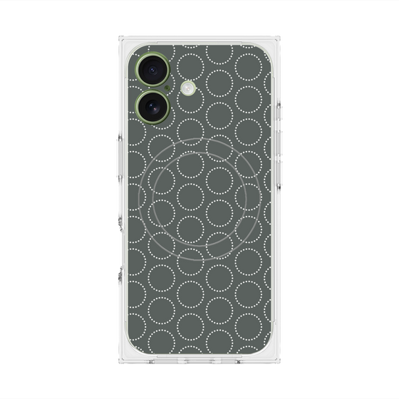 Premium Square Case with MagSafe［ Dot Circle - Gray ］